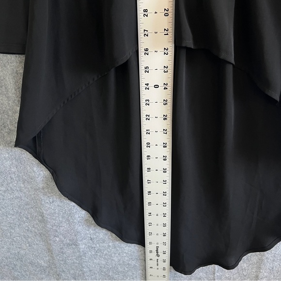 BEBE Hi Lo Tunic Top Long Sleeve Back Zip Black Size Medium NWT - Picture 5 of 10
